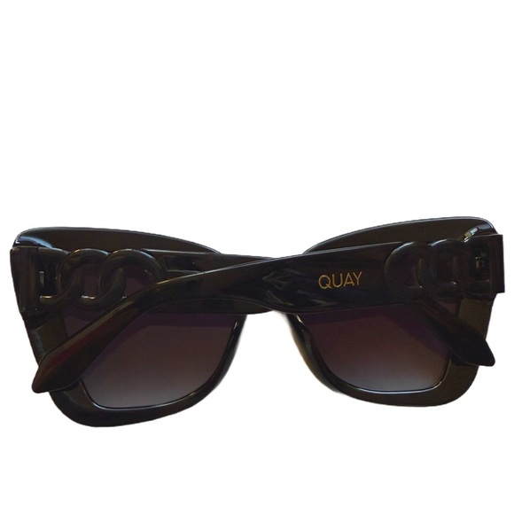 Quay Australia chain reaction Black Cat-Eye Shades braid gold sunglasses main image 5